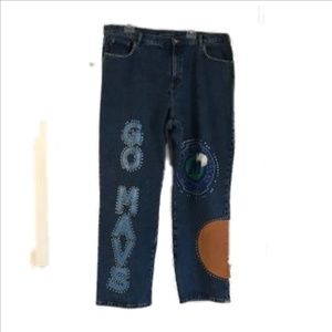 Ralph Lauren jeans HandPainted MAVS  20W
